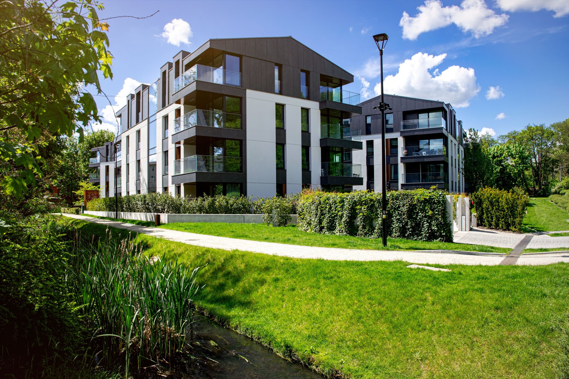 New houses construction. Residential house development